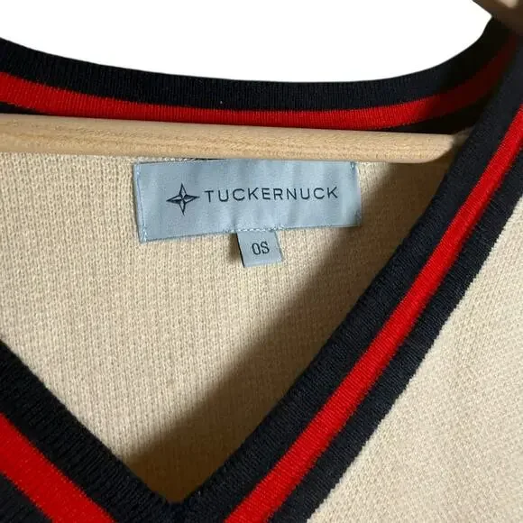 Tuckernuck Camden Ivory Striped V-Neck Soft Knit Poncho Cape Sweater One Size - Picture 5 of 15